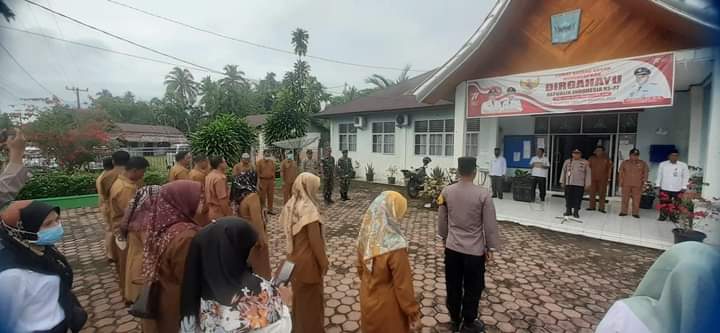 KAPOLSEK SUNGAI LIMAU, PIMPIN KEGIATAN APEL GABUNGAN DI KEC. BATANG GASAN